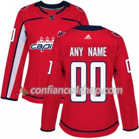 Adidas Maillot de Hockey Washington Capitals Personnaliser 2017-2018 Rouge Authentic - Femme